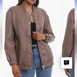 Avec Les Filles Women’s faux leather oversized bomber jacket Size M